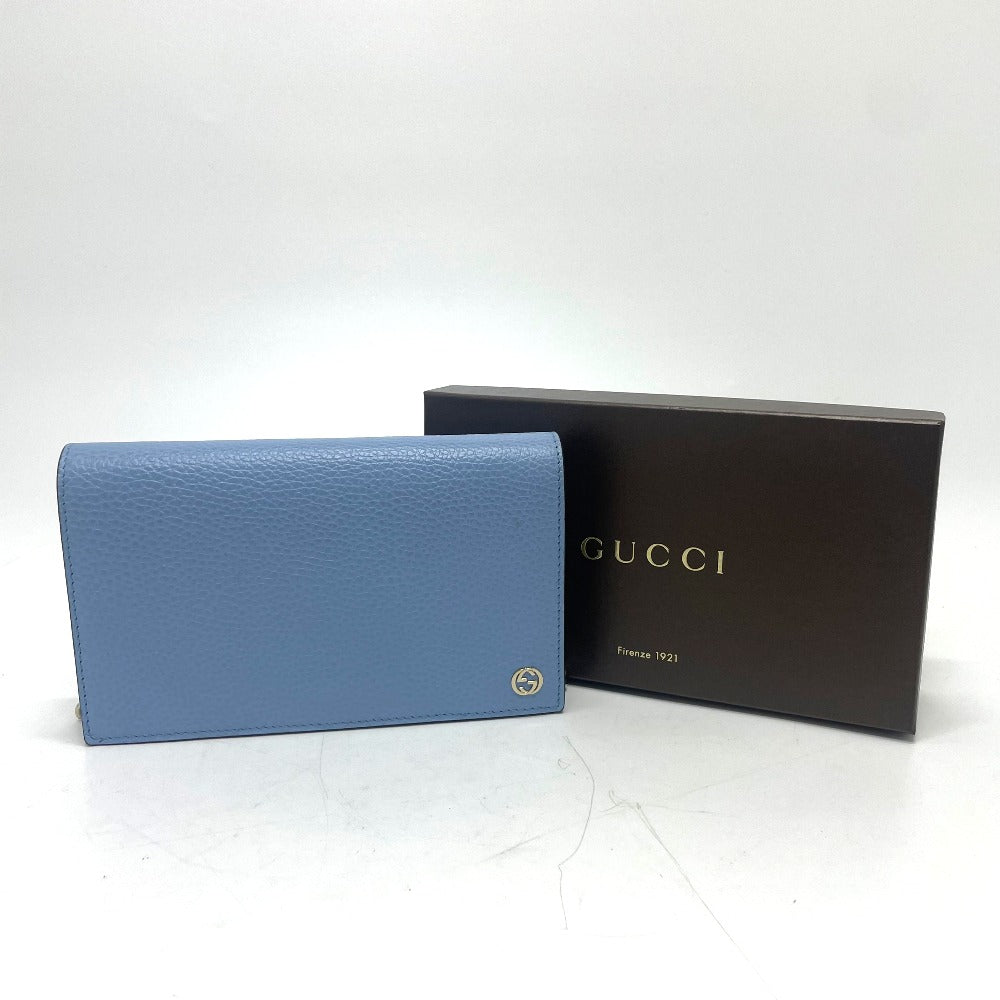 GUCCI 466506 ロゴ チェーン ウォレット ショルダーバッグ 長財布 長財布 レザー レディース - brandshop-reference