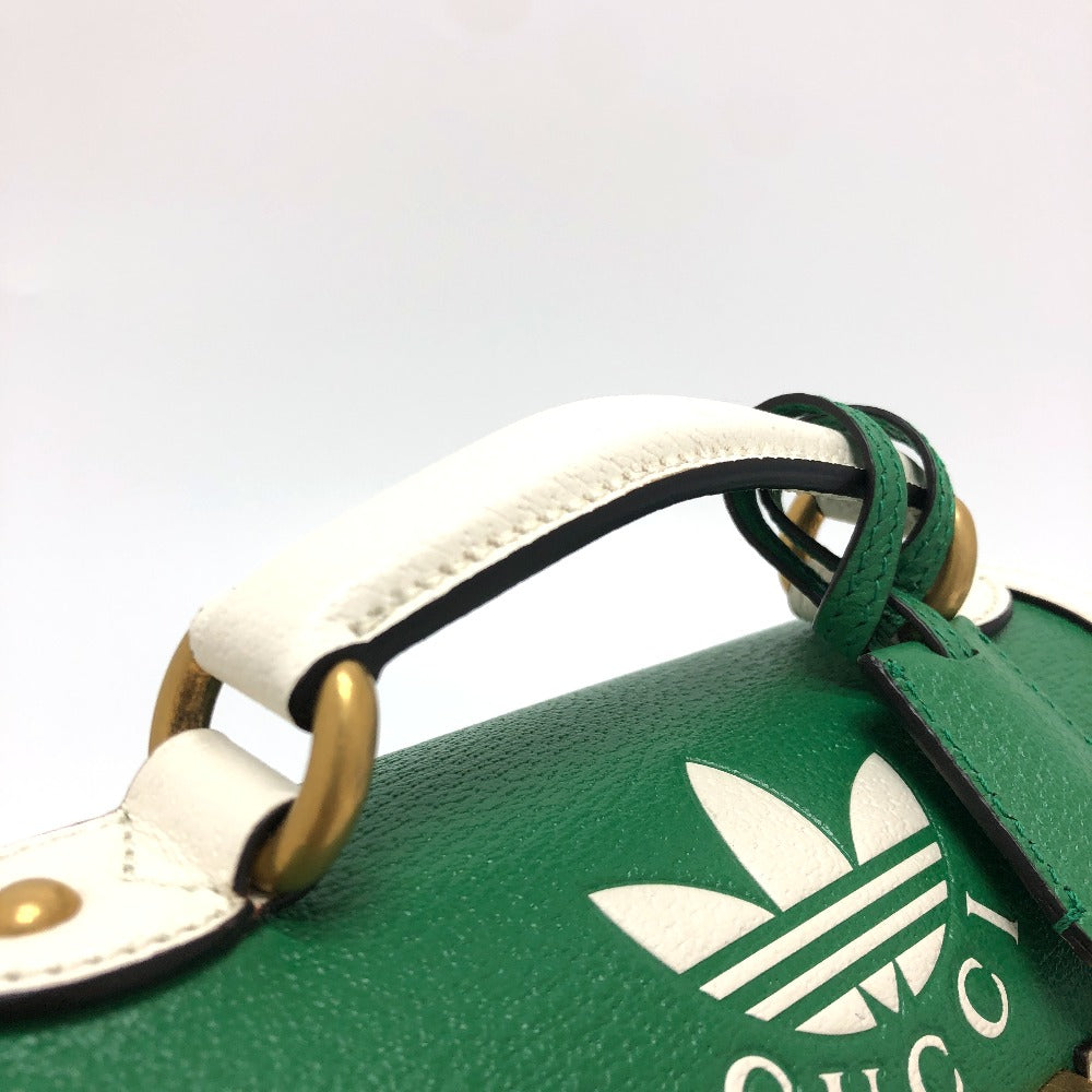 GUCCI 723801 ロゴ ゴルフボールケース  アディダス adidas コラボ 2WAYバック ハンドバック ボールケース  ハンドバッグ レザー レディース