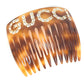 GUCCI 503957 Rhinestone GG Hair Comb, Plastic, Women's, Brown