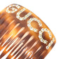 GUCCI 503957 Rhinestone GG Hair Comb, Plastic, Women's, Brown