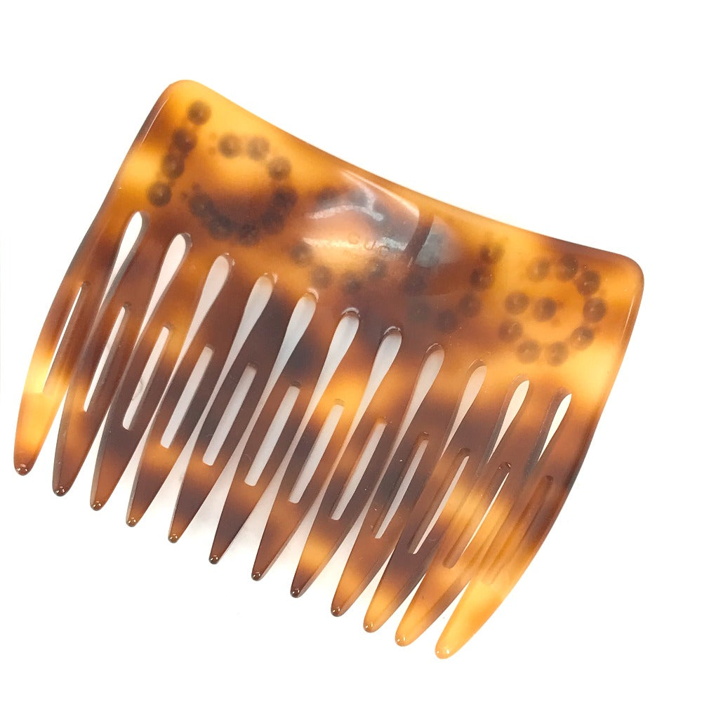 GUCCI 503957 Rhinestone GG Hair Comb, Plastic, Women's, Brown