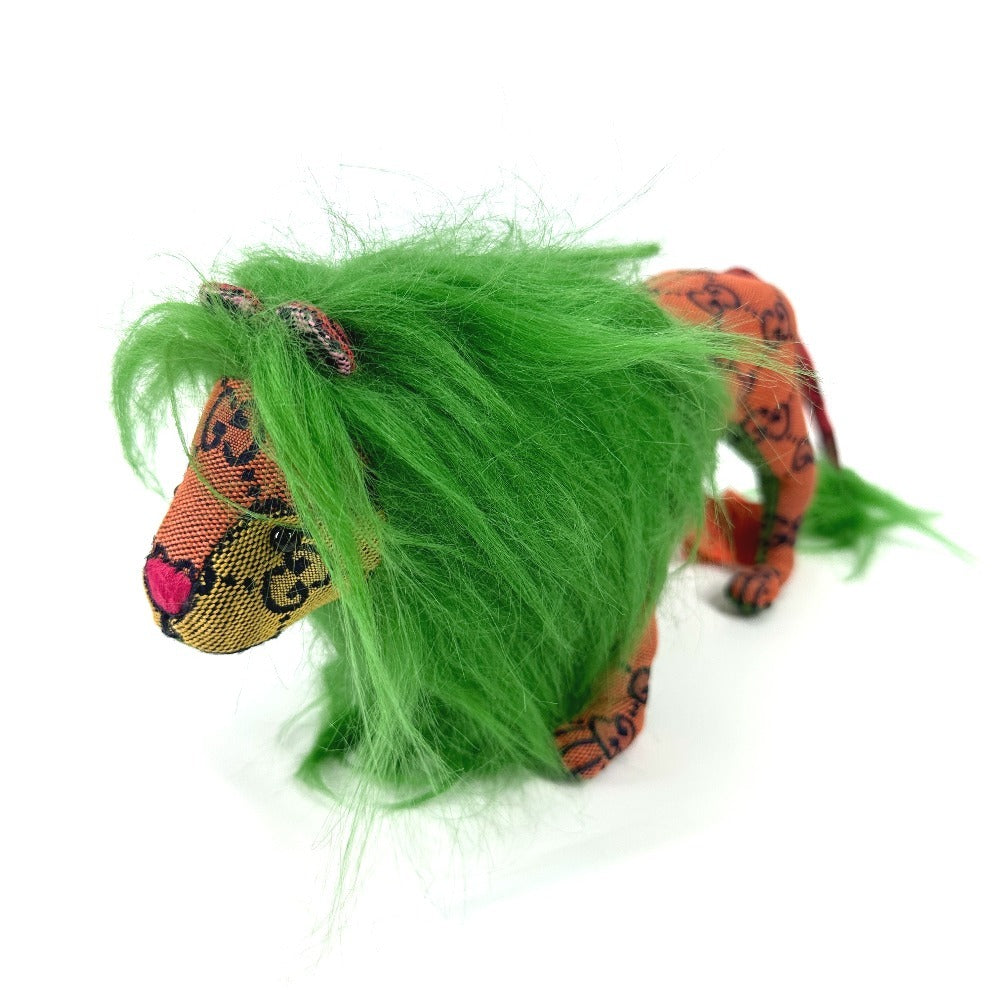 GUCCI 670235 GG デコラティブ ライオン 人形 インテリア らいおん ぬいぐるみ GGキャンバス ユニセックス グリーン - brandshop-reference