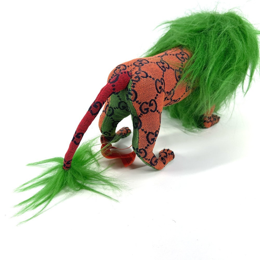 GUCCI 670235 GG デコラティブ ライオン 人形 インテリア らいおん ぬいぐるみ GGキャンバス ユニセックス グリーン - brandshop-reference