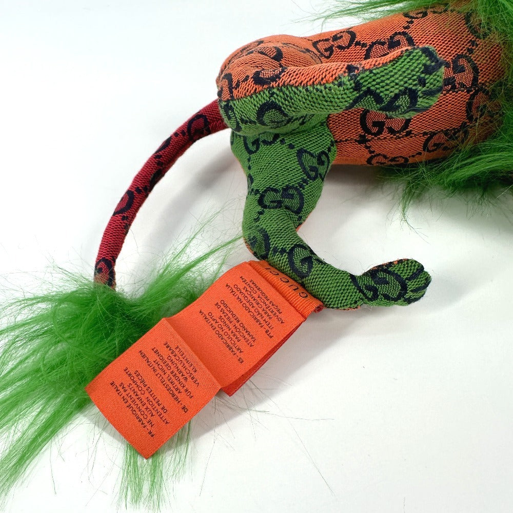 GUCCI 670235 GG デコラティブ ライオン 人形 インテリア らいおん ぬいぐるみ GGキャンバス ユニセックス グリーン - brandshop-reference