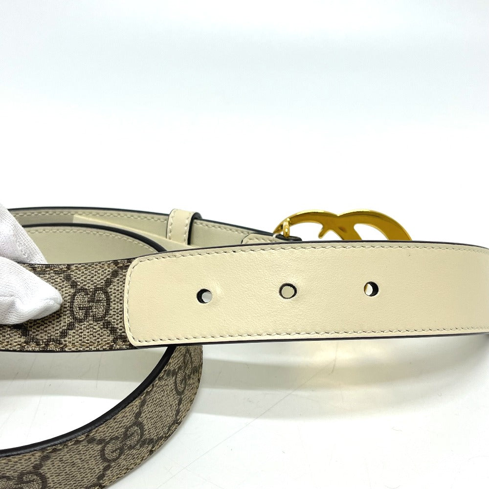 GUCCI 625839 ダブルG GGバックル スリムベルト ファッション小物 ベルト GGスプリームキャンバス レディース ベージュ