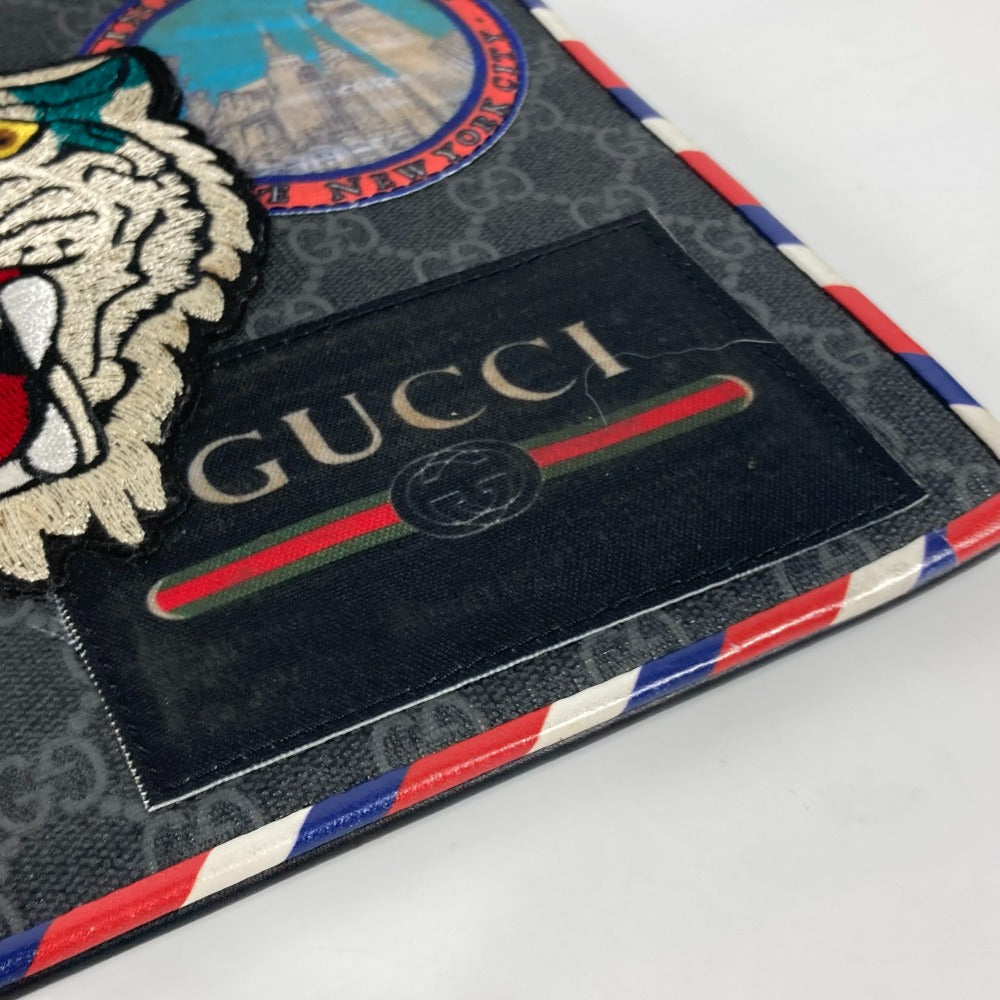 GUCCI 496346 ワッペン タイガー キャット 猫 ナイトクーリエ GGスプリーム カバン ポーチ クラッチバッグ GGスプリームキャンバス メンズ - brandshop-reference