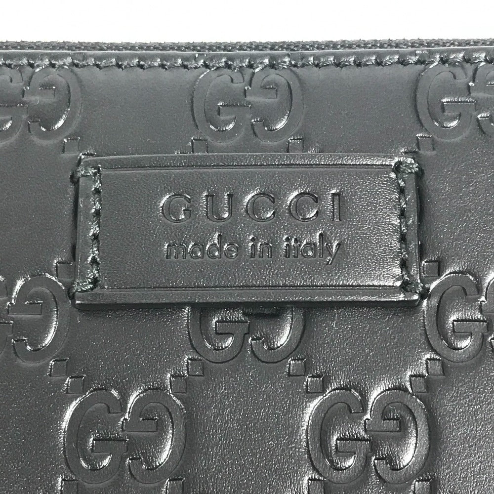 GUCCI 429004 グッチシマ GG ロゴ 斜め掛け カバン 2WAYバッグ クラッチバッグ ショルダーバッグ シマレザー メンズ ブラック