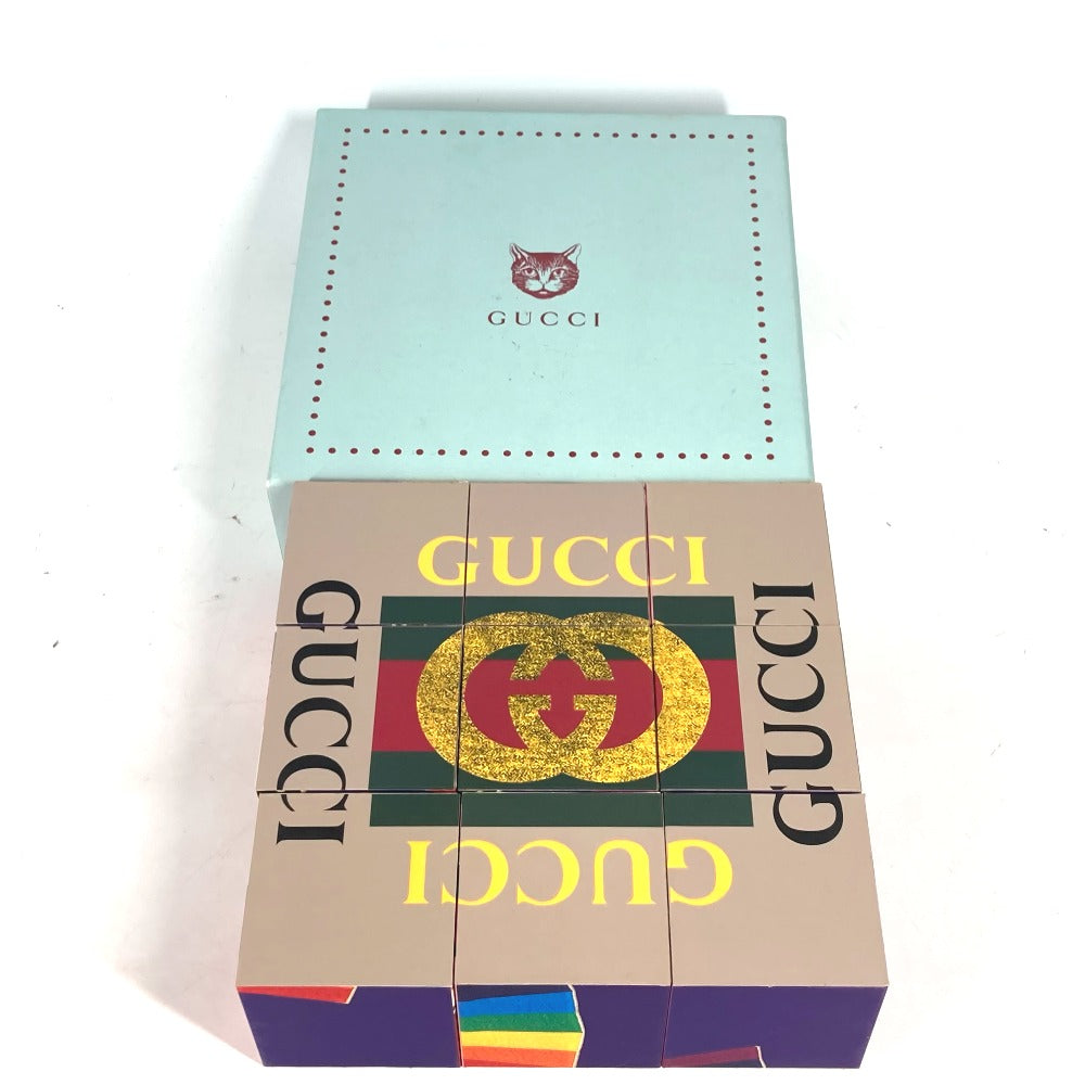 GUCCI 銀座店リニューアル記念 ミケーレ パズルキューブ GG パズル puzzle おもちゃ インテリア 雑貨 ウッド ユニセックス マルチカラー