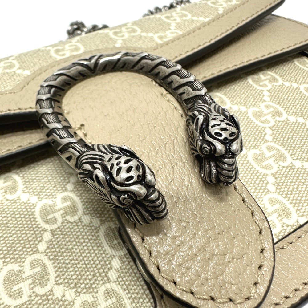 GUCCI 499623 GG Dionysus chain bag Shoulder Bag GG Supreme Canvas Beige/Metal fittingsSilver Used