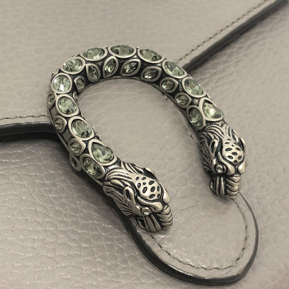 GUCCI 401231 ディオニュソス カバン チェーンウォレット 斜め掛け ミニバッグ 財布 ショルダーバッグ レザー レディース グレー