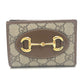 GUCCI 726846 ホースビット 1955 コンパクトウォレット 財布 ミニウォレット GGスプリーム 2つ折り財布 GGスプリームキャンバス レディース ブラウン