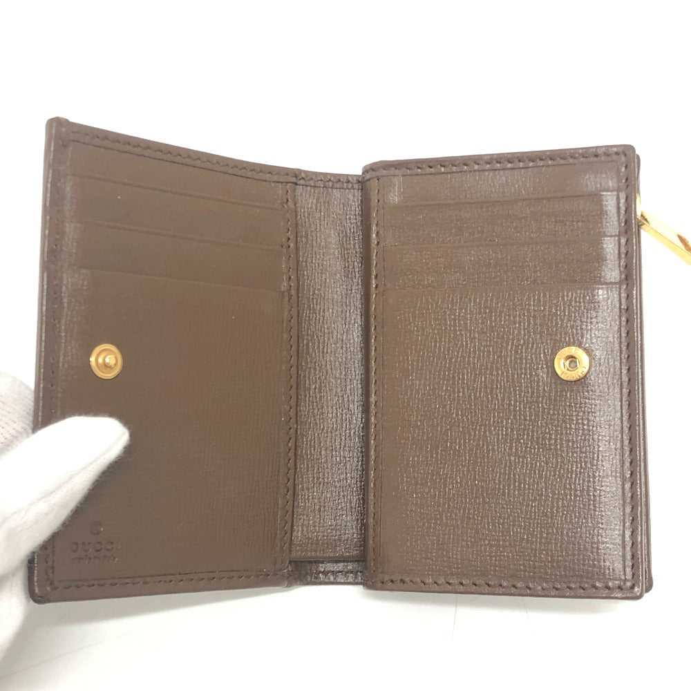 GUCCI 726846 ホースビット 1955 コンパクトウォレット 財布 ミニウォレット GGスプリーム 2つ折り財布 GGスプリームキャンバス レディース ブラウン