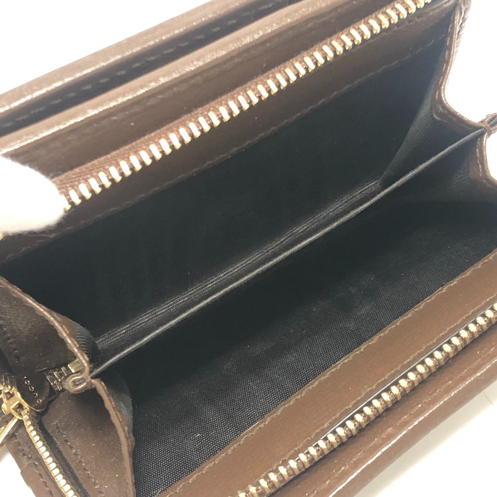 GUCCI 726846 ホースビット 1955 コンパクトウォレット 財布 ミニウォレット GGスプリーム 2つ折り財布 GGスプリームキャンバス レディース ブラウン