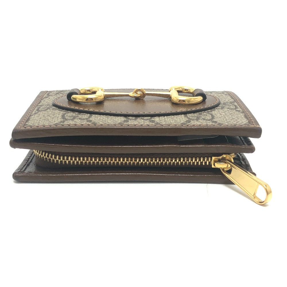 GUCCI 726846 ホースビット 1955 コンパクトウォレット 財布 ミニウォレット GGスプリーム 2つ折り財布 GGスプリームキャンバス レディース ブラウン