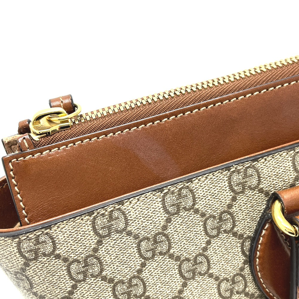 GUCCI 415721 Supreme Shoulder bag, handbag, zip tote, shopping bag Tote Bag GGCanvas Beige Used