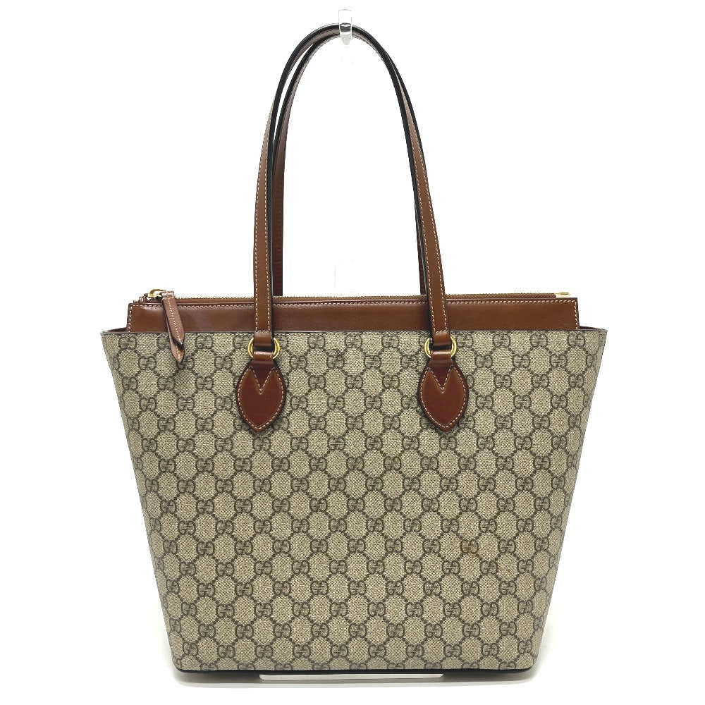 GUCCI 415721 Supreme Shoulder bag, handbag, zip tote, shopping bag Tote Bag GGCanvas Beige Used