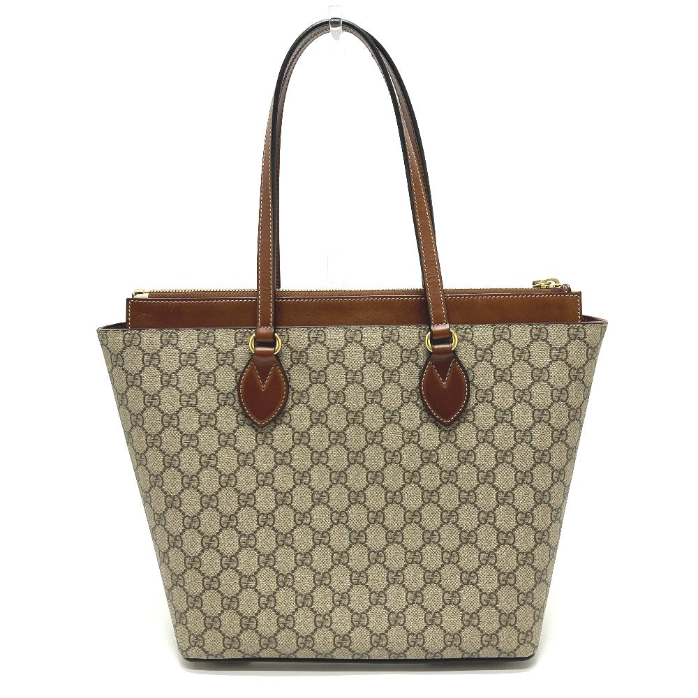GUCCI 415721 Supreme Shoulder bag, handbag, zip tote, shopping bag Tote Bag GGCanvas Beige Used
