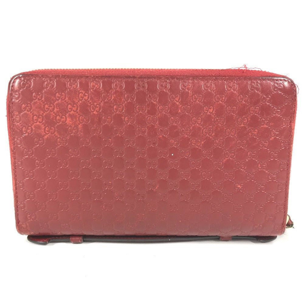 GUCCI 544250 Micro Guccissima Logo Travel Case Double Zip Long Wallet Handbag Long Wallet Leather Red Used