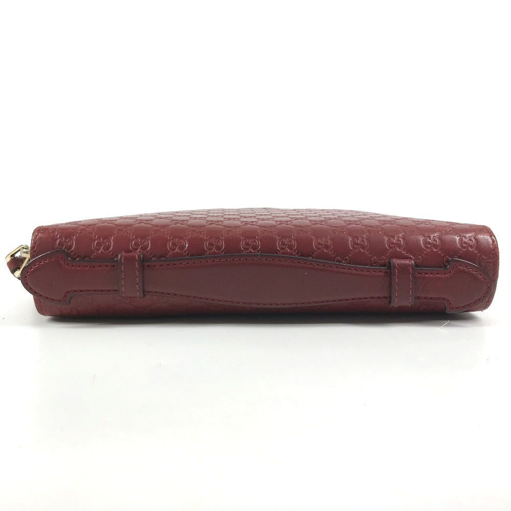 GUCCI 544250 Micro Guccissima Logo Travel Case Double Zip Long Wallet Handbag Long Wallet Leather Red Used