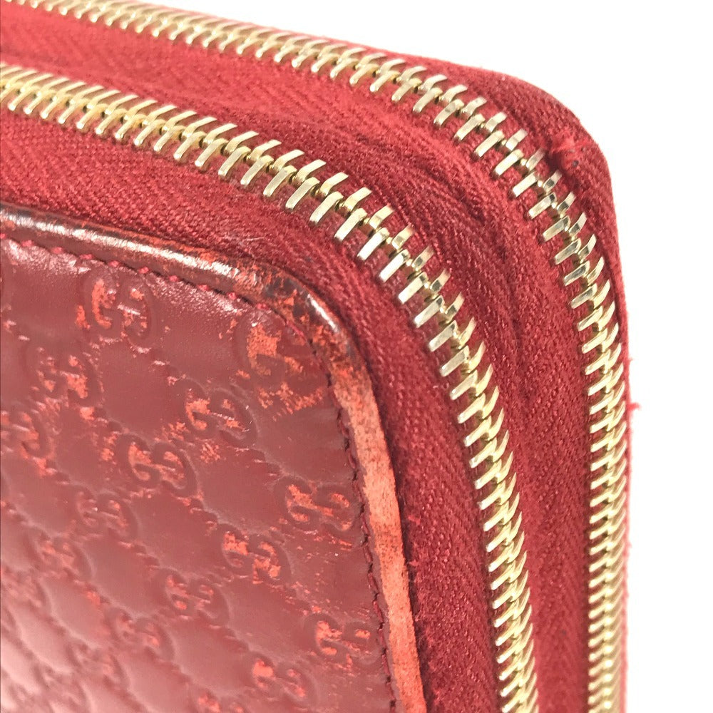 GUCCI 544250 Micro Guccissima Logo Travel Case Double Zip Long Wallet Handbag Long Wallet Leather Red Used