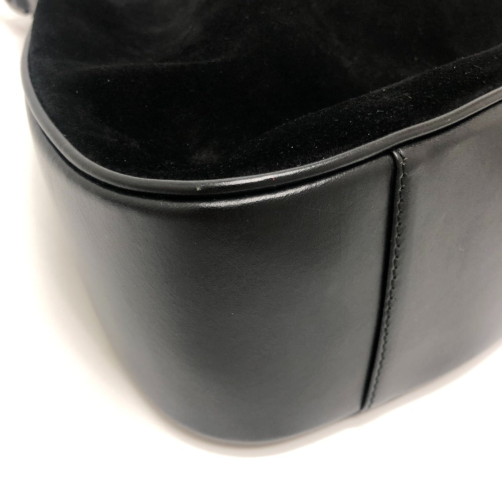 GUCCI 2404 バンブー 2WAY カバン ハンドバッグ 肩掛け ショルダーバッグ レザー/スエード レディース ブラック