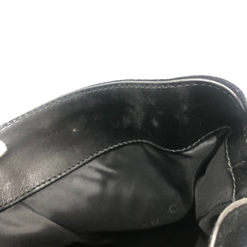 GUCCI 2404 バンブー 2WAY カバン ハンドバッグ 肩掛け ショルダーバッグ レザー/スエード レディース ブラック