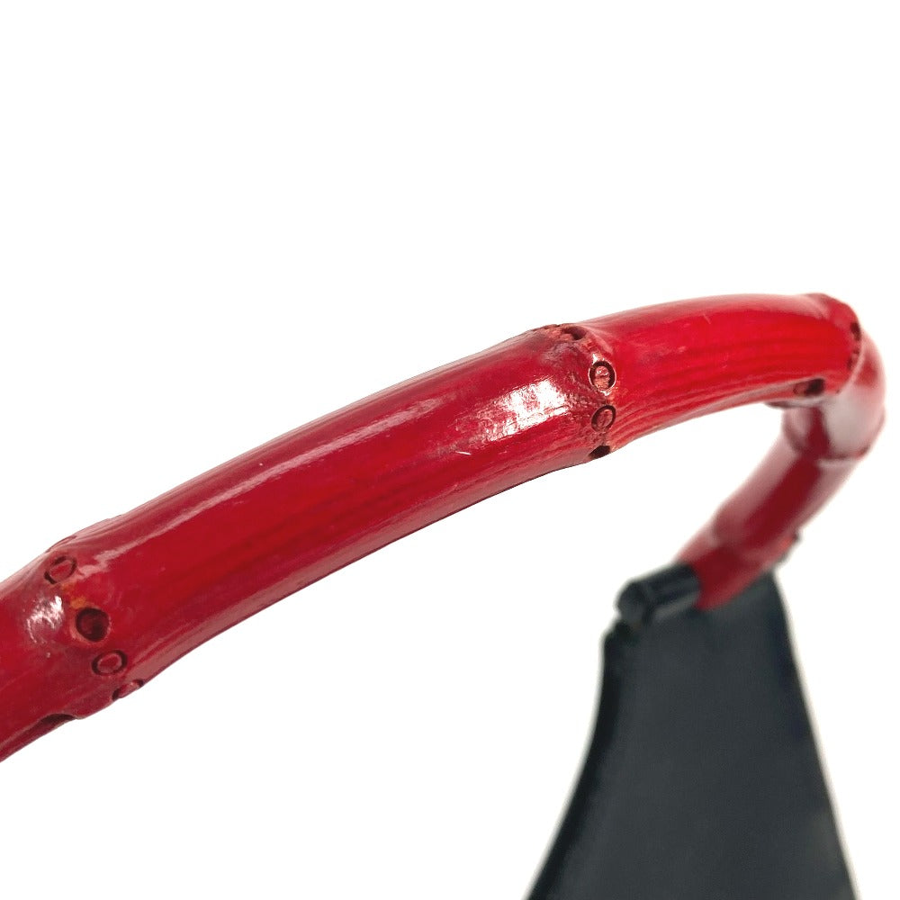 GUCCI 001 3789 ヴィンテージ バンブー ショルダーバッグ 肩掛け バイカラー ハンドバッグ レザー レディース ブラック - brandshop-reference