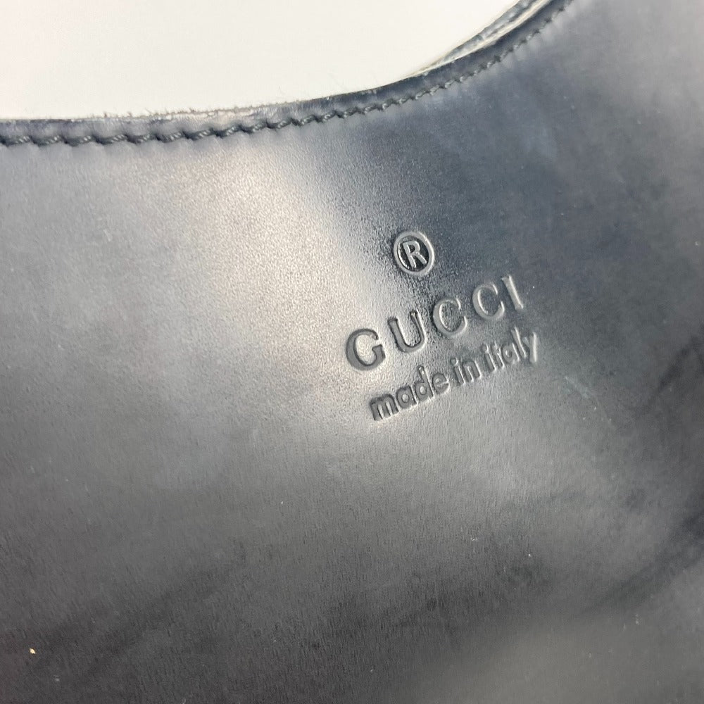 GUCCI 001 3789 ヴィンテージ バンブー ショルダーバッグ 肩掛け バイカラー ハンドバッグ レザー レディース ブラック - brandshop-reference