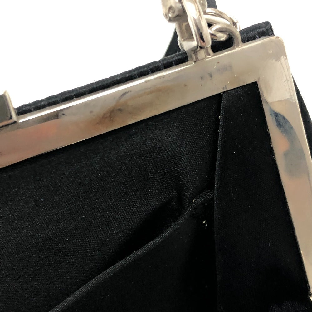 GUCCI Bamboo Kisslock 2WAY Mini Bag Crossbody Shoulder Bag Hand Bag Satin / metal Black Used
