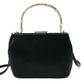 GUCCI Bamboo Kisslock 2WAY Mini Bag Crossbody Shoulder Bag Hand Bag Satin / metal Black Used