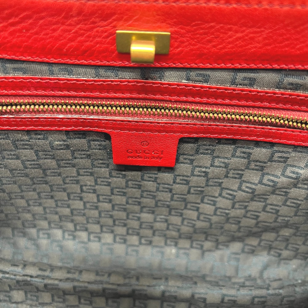 Gucci 108964 Bag Logo Beg Tangan Tangan Kulit Wanita Merah