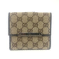 Gucci 112664 gg logo lipat dompet dompet dompet dompet bifold dompet gg kanvas/kulit unisex beige