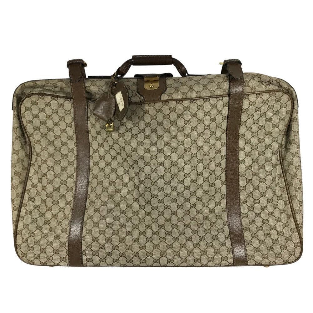 GUCCI 不明 vintage GG Extra Large Travel Bag Travel bag Trunk interior Duffle Bag GG Supreme Canvas / Leather Beige Used