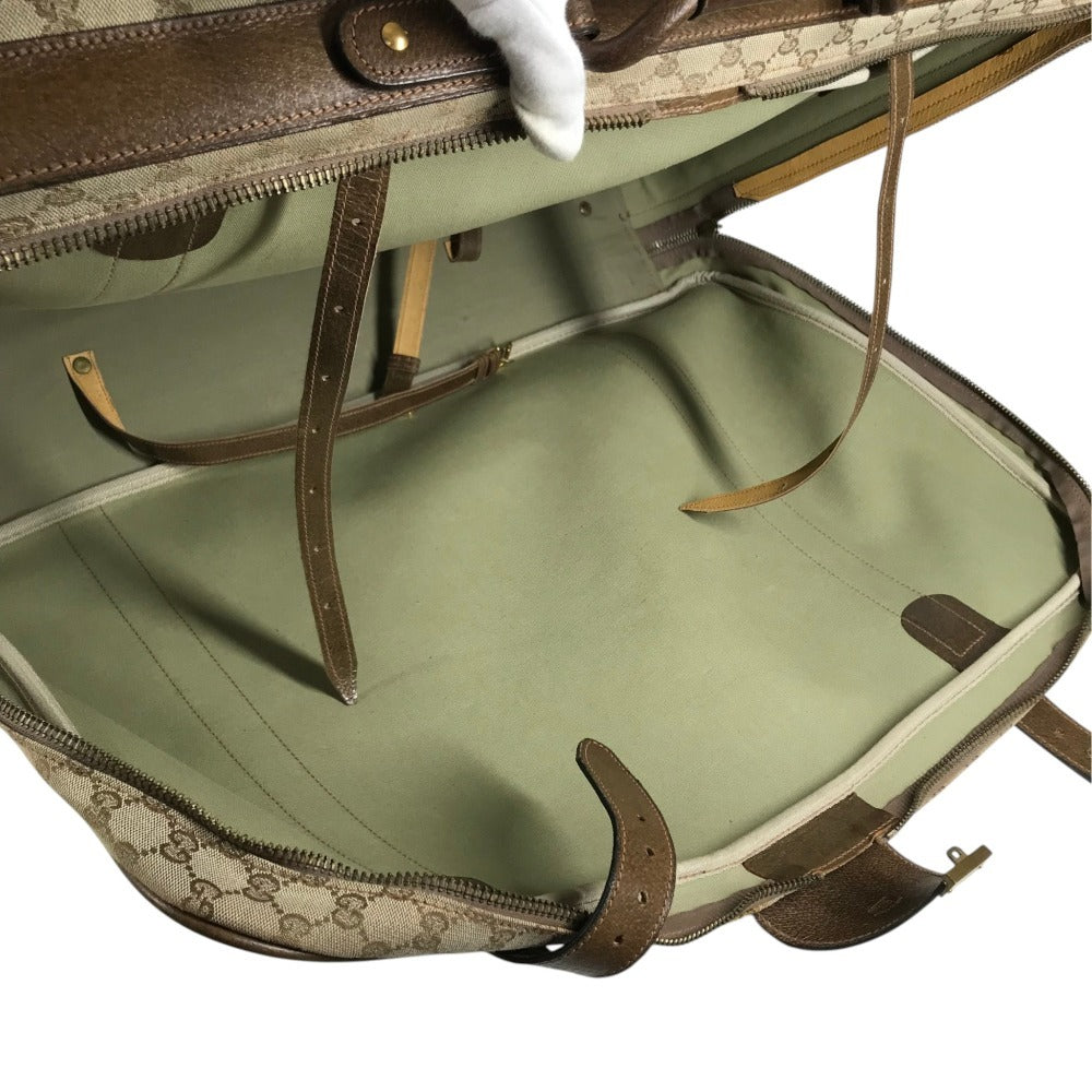 GUCCI 不明 vintage GG Extra Large Travel Bag Travel bag Trunk interior Duffle Bag GG Supreme Canvas / Leather Beige Used