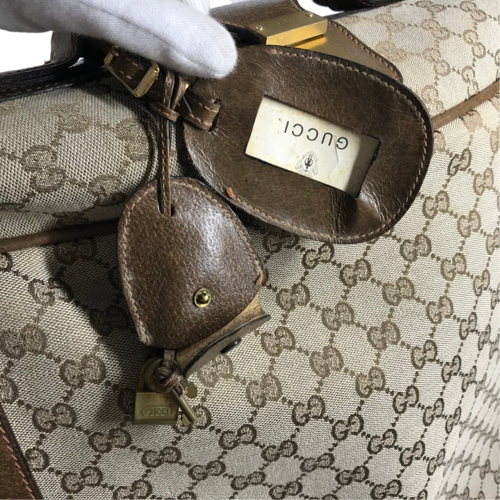 GUCCI 不明 vintage GG Extra Large Travel Bag Travel bag Trunk interior Duffle Bag GG Supreme Canvas / Leather Beige Used