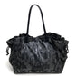 Valentino Garavani Black Lace Shoulder Bag/Tote Bag, Vinyl, Women's, Black