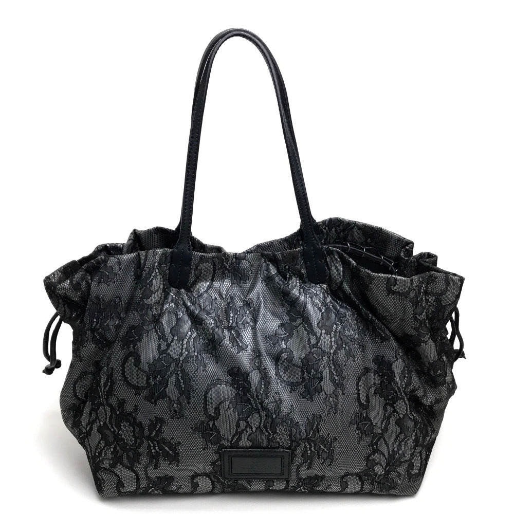 Valentino Garavani Black Lace Shoulder Bag/Tote Bag, Vinyl, Women's, Black