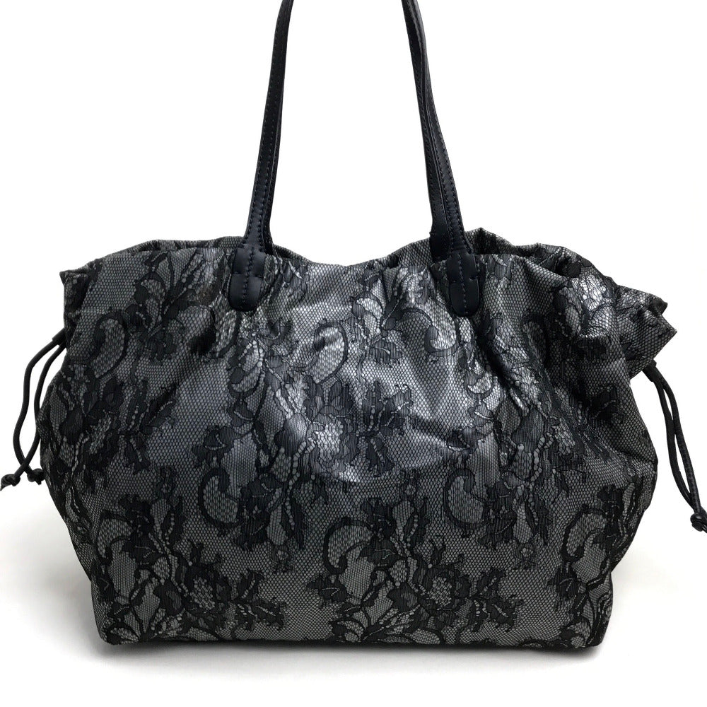 Valentino Garavani Black Lace Shoulder Bag/Tote Bag, Vinyl, Women's, Black