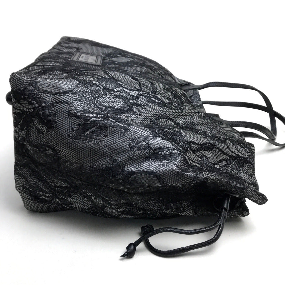 Valentino Garavani Black Lace Shoulder Bag/Tote Bag, Vinyl, Women's, Black