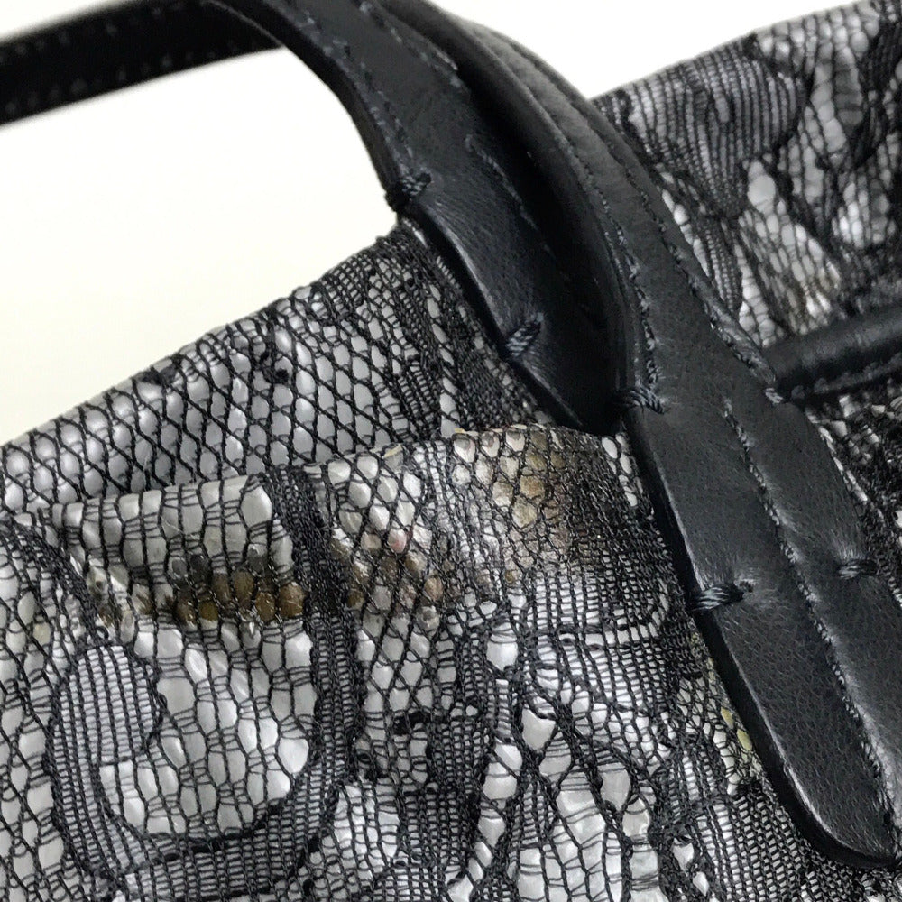 Valentino Garavani Black Lace Shoulder Bag/Tote Bag, Vinyl, Women's, Black