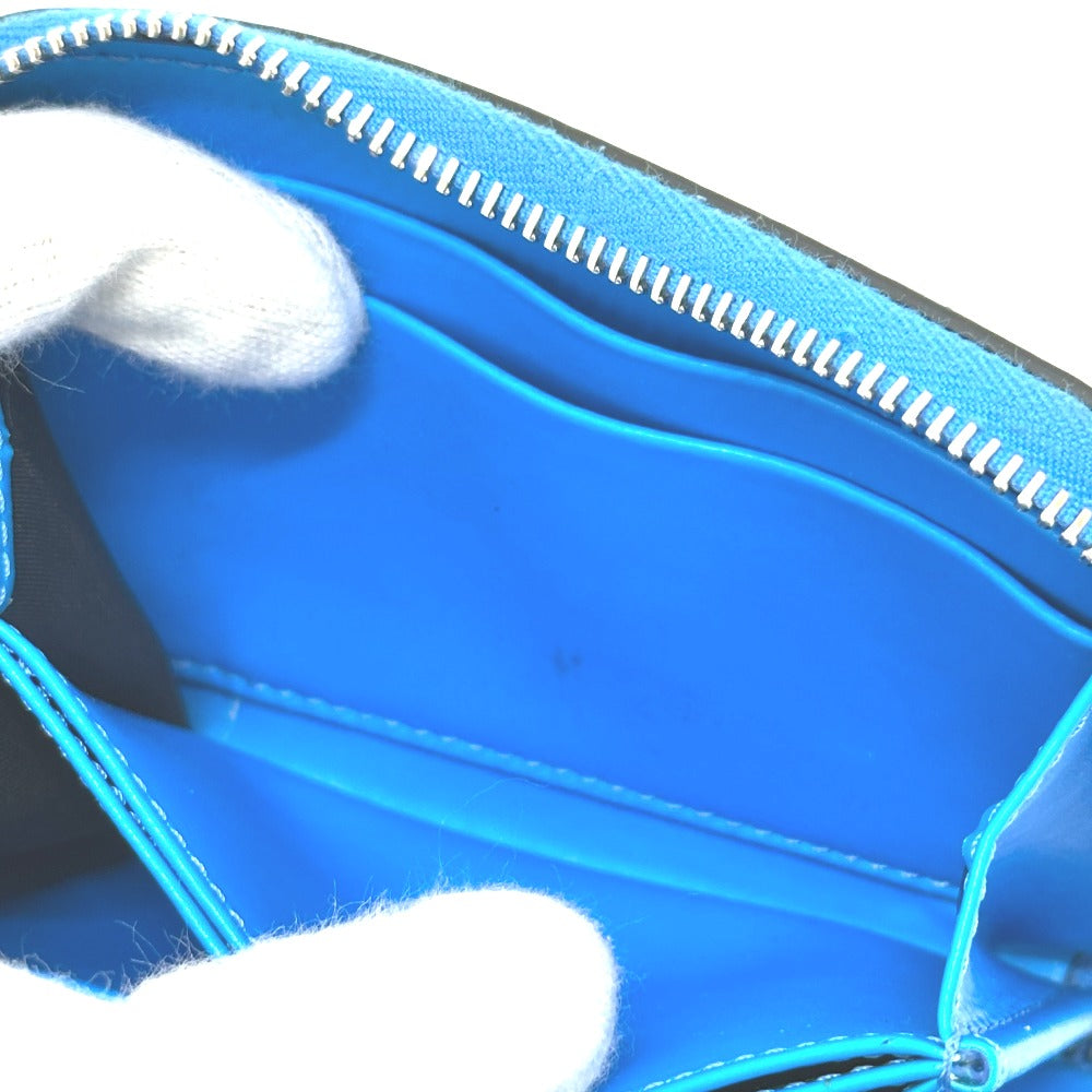 VALENTINO TY0P0R48CFW Fluo Strap Round Zipper Compact Wallet Bifold Wallet Leather Women's Blue