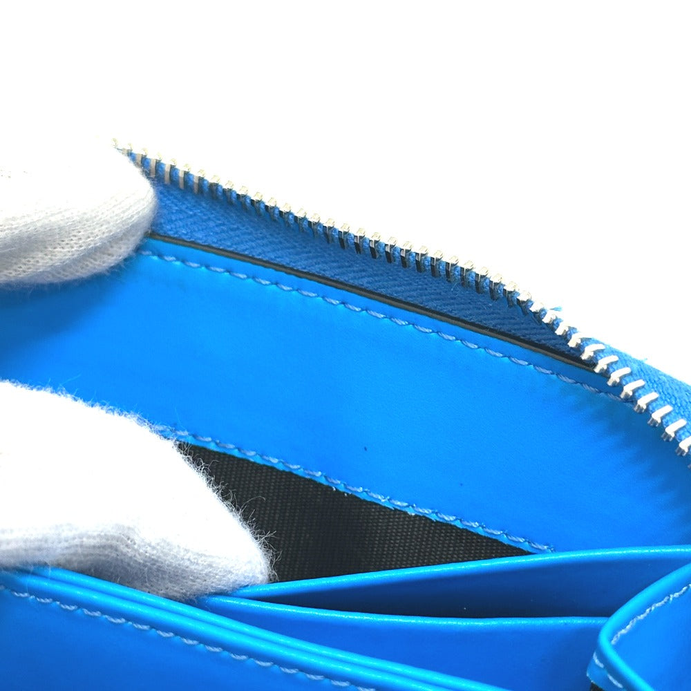 VALENTINO TY0P0R48CFW Fluo Strap Round Zipper Compact Wallet Bifold Wallet Leather Women's Blue