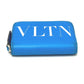 VALENTINO TY0P0R48CFW Fluo Strap Round Zipper Compact Wallet Bifold Wallet Leather Women's Blue