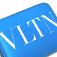 VALENTINO TY0P0R48CFW Fluo Strap Round Zipper Compact Wallet Bifold Wallet Leather Women's Blue