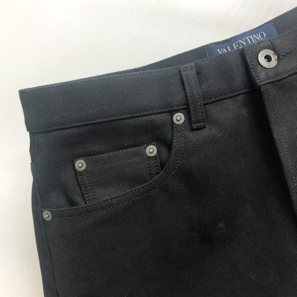 VALENTINO TV3DE00H5YB V Logo Cropped Jeans, Pants, Denim, Apparel, Trousers, Denim, Men's, Black