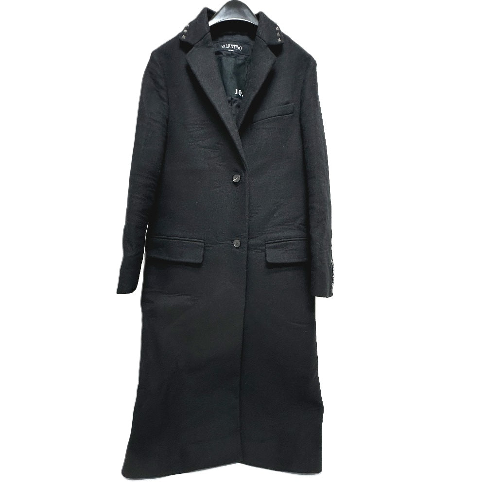 VALENTINO ロックスタッズ アパレル ロングコート コットン レディース ブラック - brandshop-reference