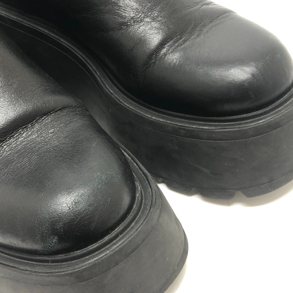 VALENTINO Heel Side Gore Shoes Logo Platform Ankle Boots Short Boots Leather Women's Black