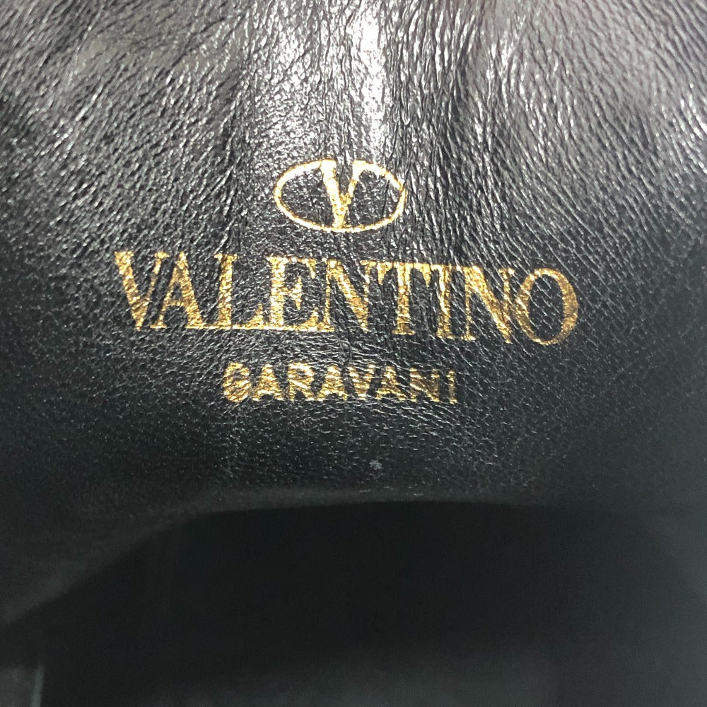 VALENTINO Heel Side Gore Shoes Logo Platform Ankle Boots Short Boots Leather Women's Black