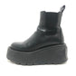 VALENTINO Heel Side Gore Shoes Logo Platform Ankle Boots Short Boots Leather Women's Black