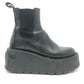 VALENTINO Heel Side Gore Shoes Logo Platform Ankle Boots Short Boots Leather Women's Black